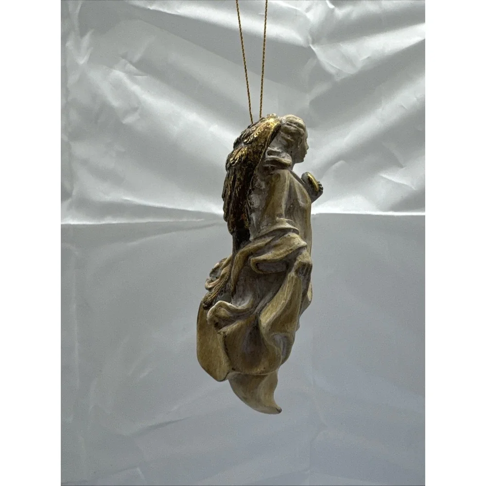 Schurman‎ Retail Group 2 Gold Distressed Christmas Angel Ornaments